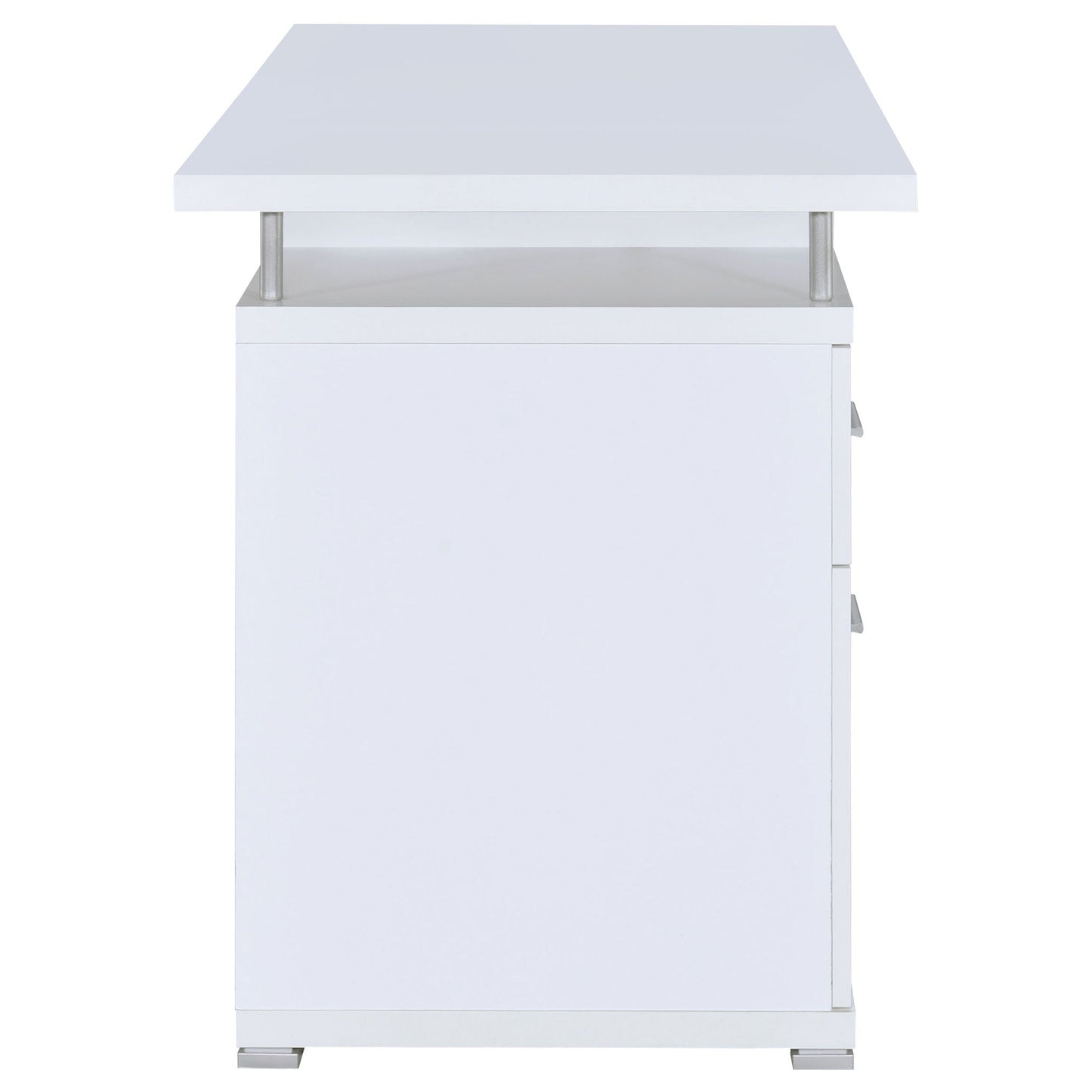 Rochelle 2-Drawer Office Desk white with metal legs by HouseOfZazla, modern writing desk on Tampa Home & Garden Store