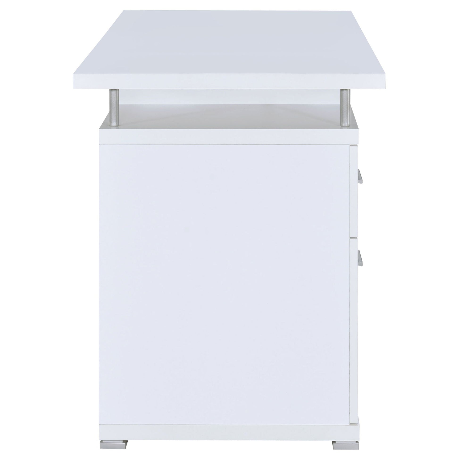 Rochelle 2-Drawer Office Desk white with metal legs by HouseOfZazla, modern writing desk on Tampa Home & Garden Store