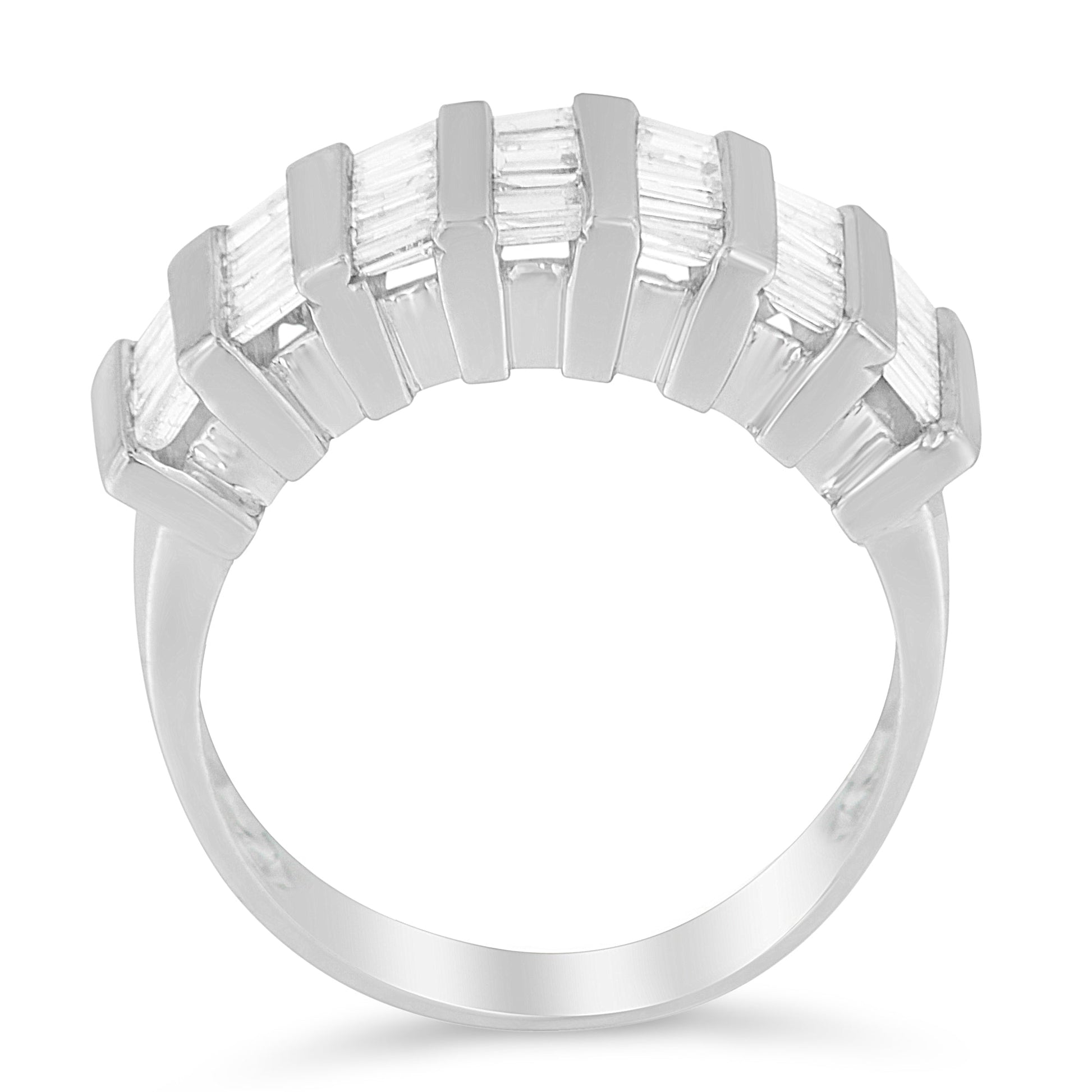 Sterling silver baguette diamond vertical channel wedding band 1.0 Cttw 6.75 by Bids.com on Tampa Home & Garden Store
