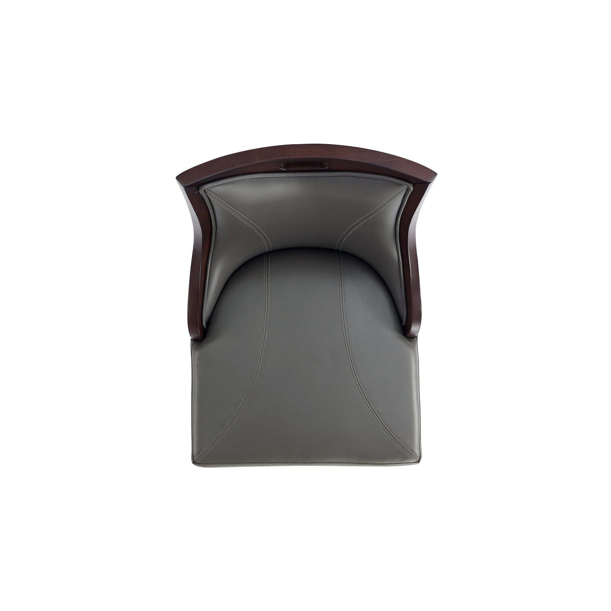 Emperor bar height barstool with backrest in dark gray bonded leather and solid wood frame on Tampa Home & Garden Store