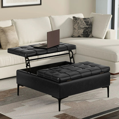 Laura Lift Top Solid Wood Storage Ottoman