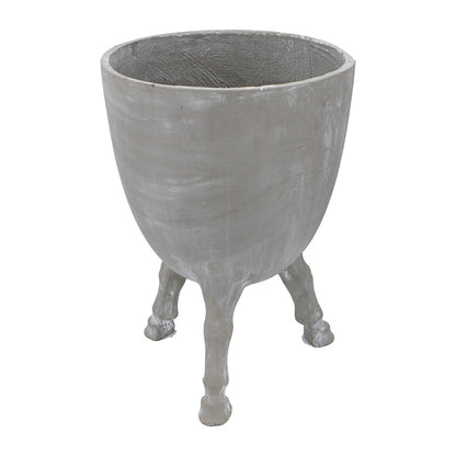 D16x22 Planter with Legs gray concrete finish, three-legged garden pot by HouseOfZazla on Tampa Home & Garden Store