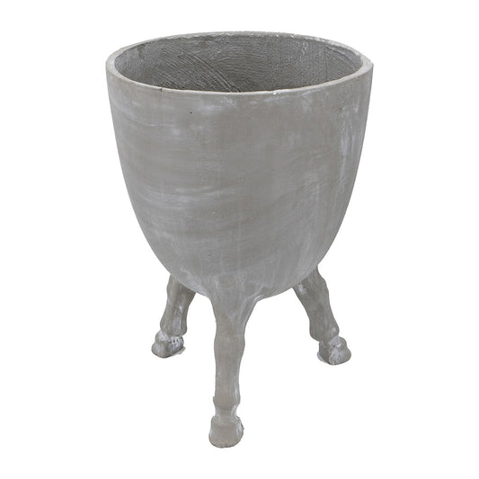 D16x22 Planter with Legs gray concrete finish, three-legged garden pot by HouseOfZazla on Tampa Home & Garden Store