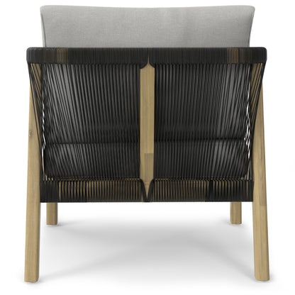 Palmetto Outdoor Conversation Chair Set of 2 Stone Gray with wood frame and black cord on Tampa Home & Garden Store