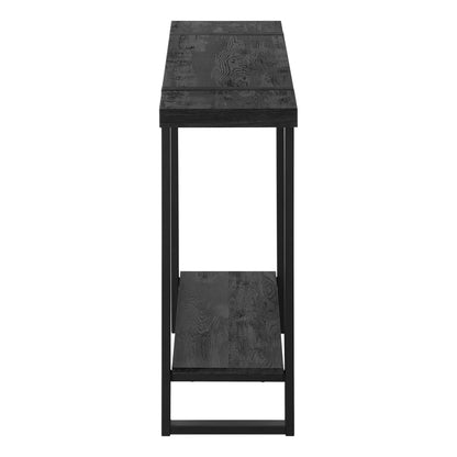 Accent Console Table three-tier black frame with dark wood grain tops on Tampa Home & Garden Store
