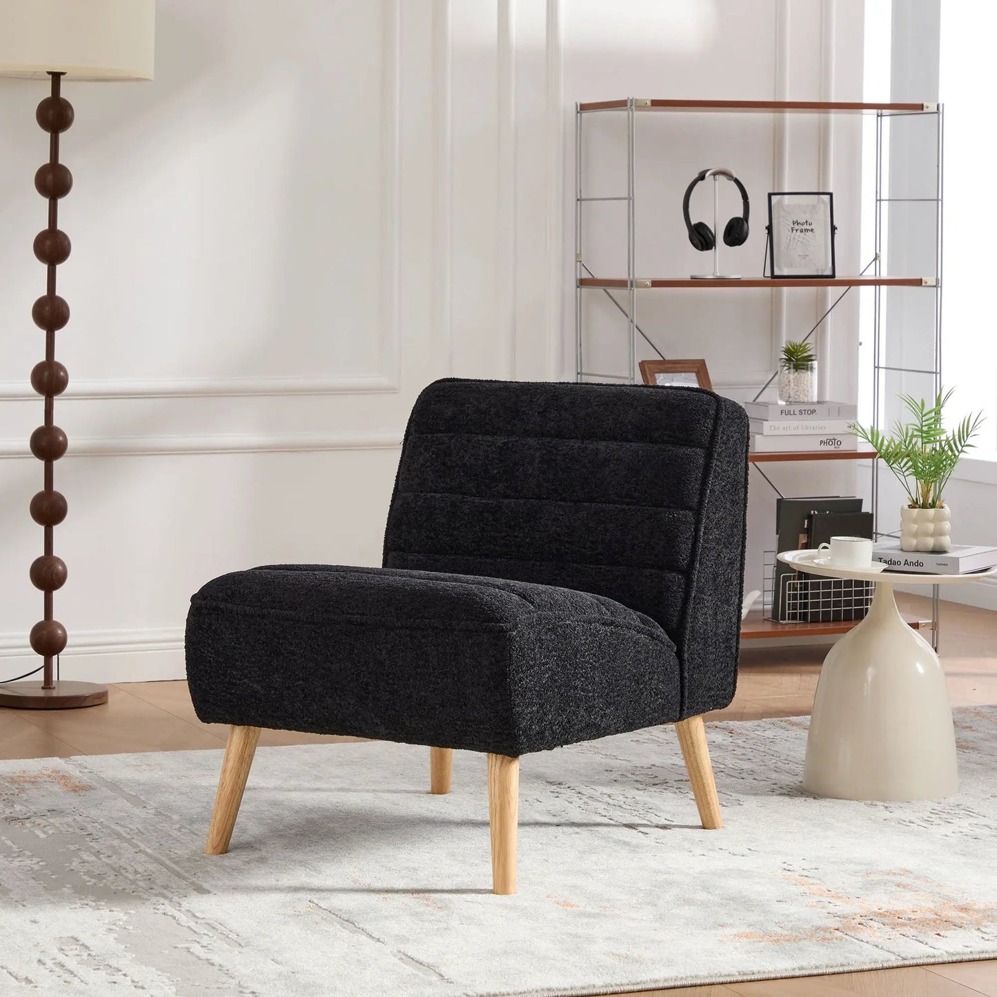Upholstered Armless Accent Chair for Rooms