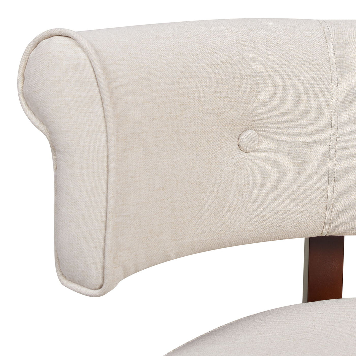 Jared Versatile Roll Arm Tufted Bench Settee in beige plush upholstery with rolled arm on Tampa Home & Garden Store