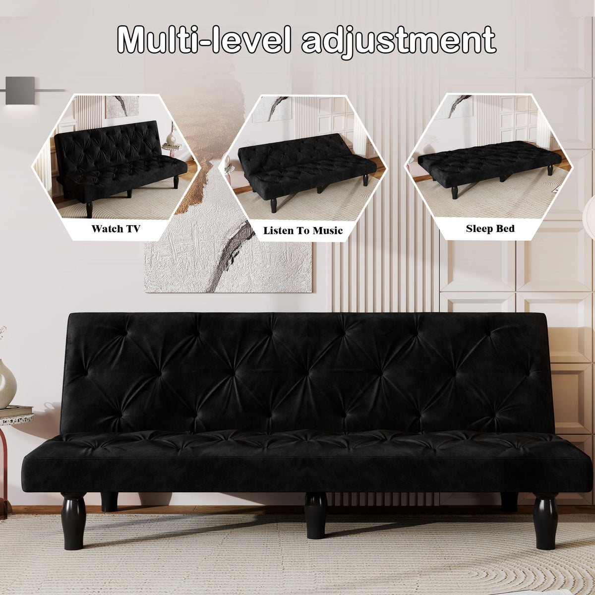 Contemporary Sofa Bed and Adjustable Backrest
