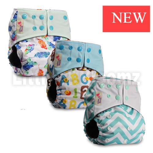 Stevvex cloth pocket nappies, pastel prints, 3-pack on Tampa Home & Garden Store