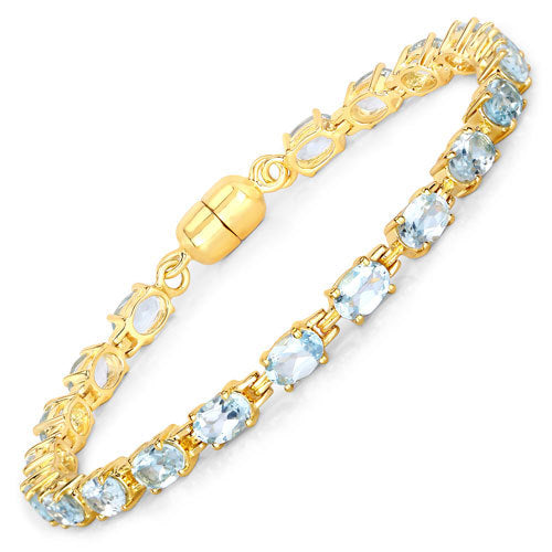 Bracelet 10.20ct genuine blue topaz in sterling silver gold-tone finish by Bids.com on Tampa Home & Garden Store