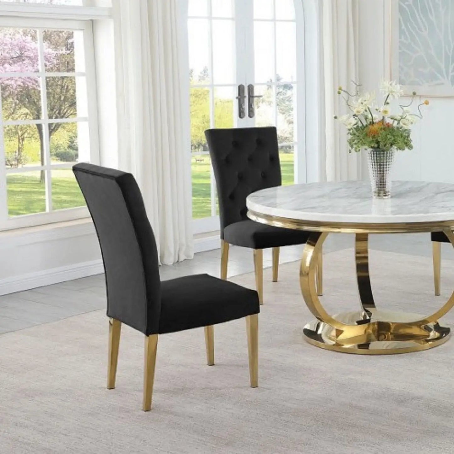 Modern Design Upholstered Dining Chair Set of 2