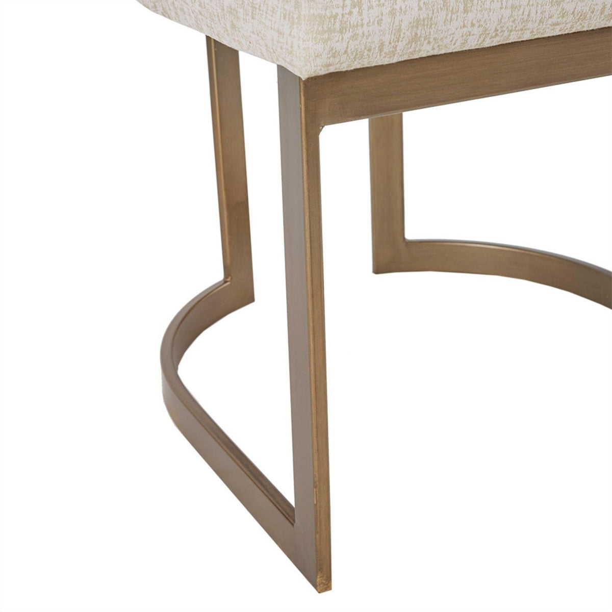 Modern Accent Dining Chair beige upholstered cushion with brass legs HouseOfZazla on Tampa Home & Garden Store
