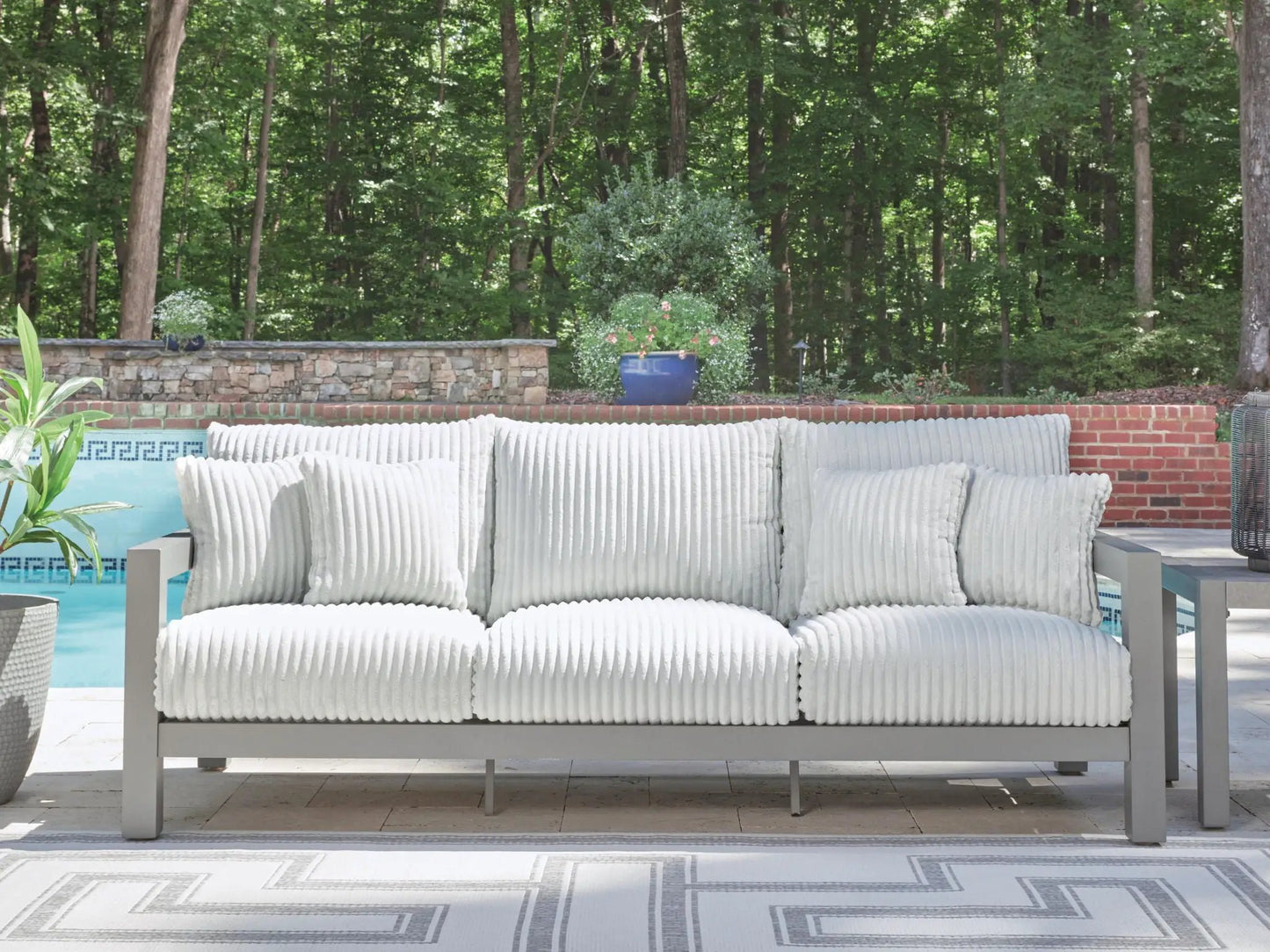 Hurley Park Outdoor Sofa With Cushion Gray