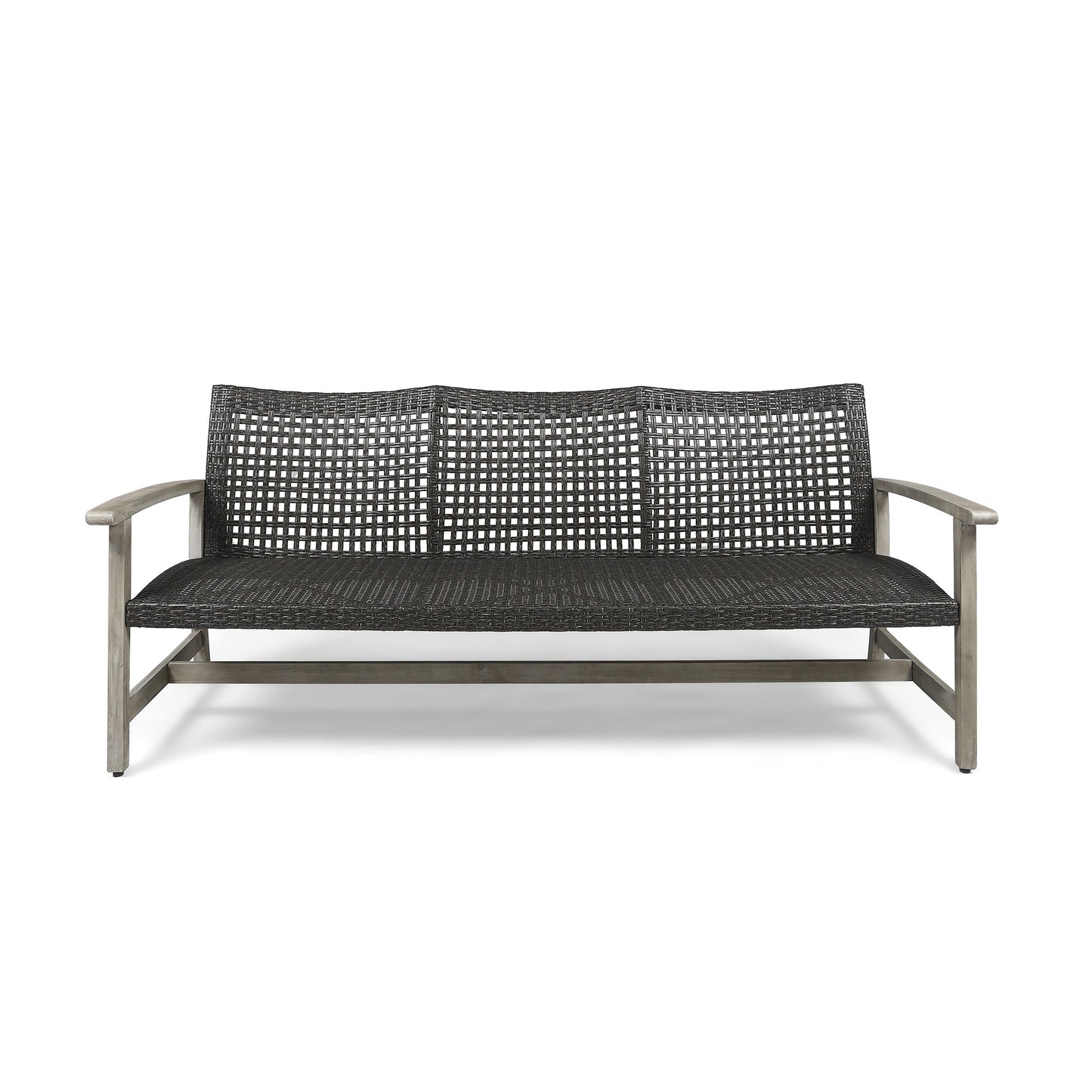 Outdoor Acacia Wood Wicker 3 Seater Sofa by HouseOfZazla with wicker and metal frame on Tampa Home & Garden Store