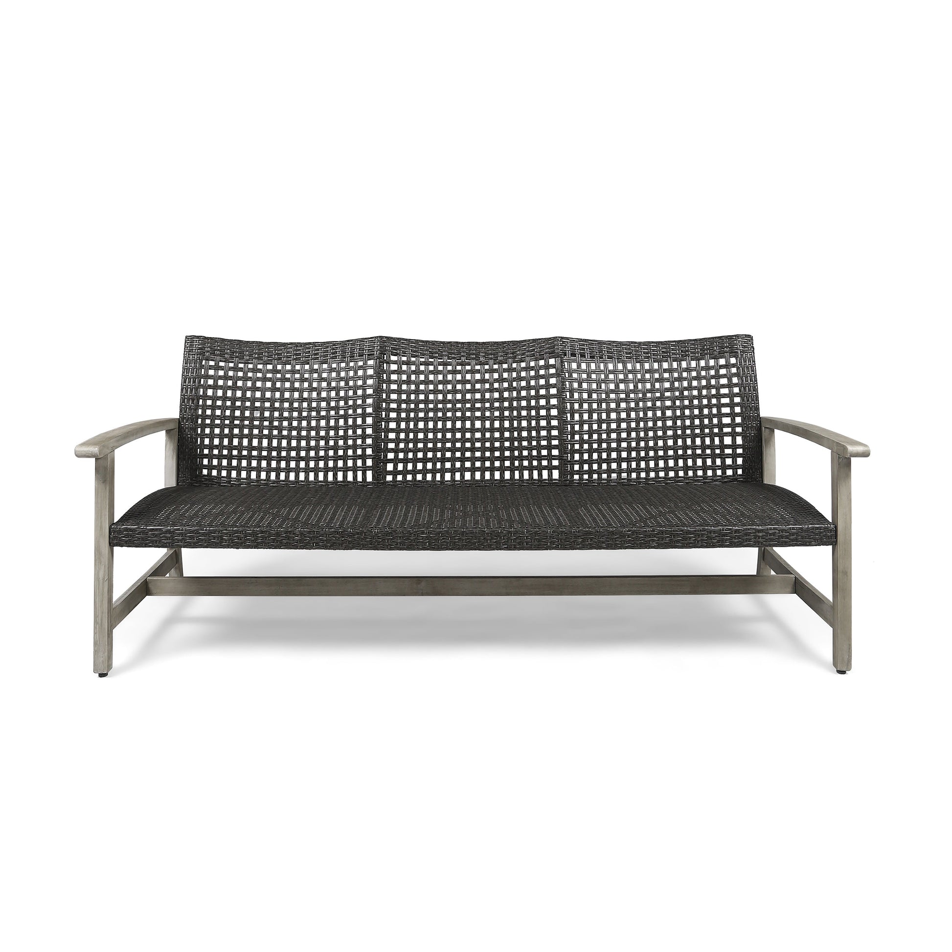 Outdoor Acacia Wood Wicker 3 Seater Sofa by HouseOfZazla with wicker and metal frame on Tampa Home & Garden Store