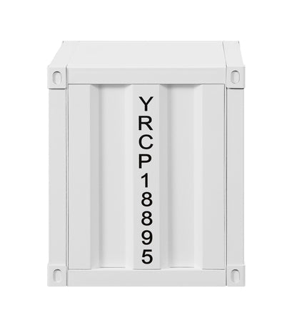 Cargo Nightstand with USB, white accent nightstand with vertical ribbed panel fronts by HouseOfZazla on Tampa Home & Garden Store