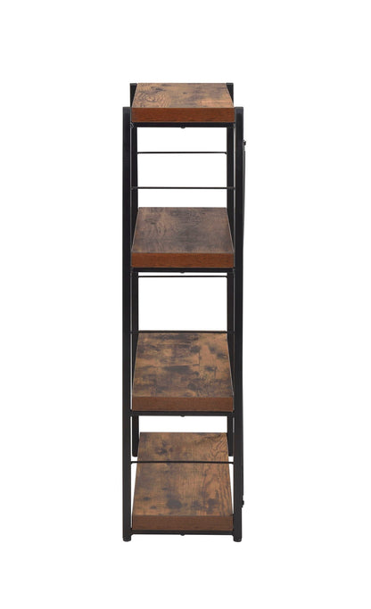 Bob Bookshelf Weathered Oak / Black etagere with black metal frame and oak shelves on Tampa Home & Garden Store