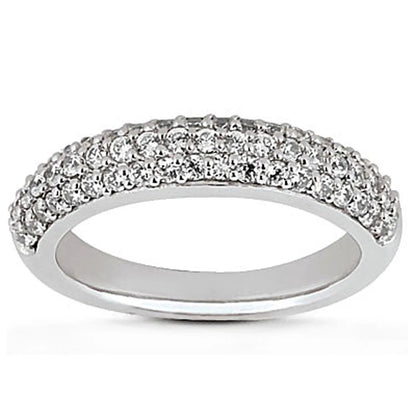 14k white gold triple-row micro pave diamond wedding ring band by Bids.com on Tampa Home & Garden Store