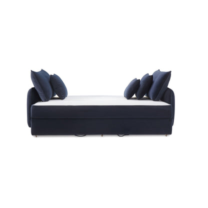Irina pull-out sleeper sofa with removable cushions in navy blue on Tampa Home & Garden Store
