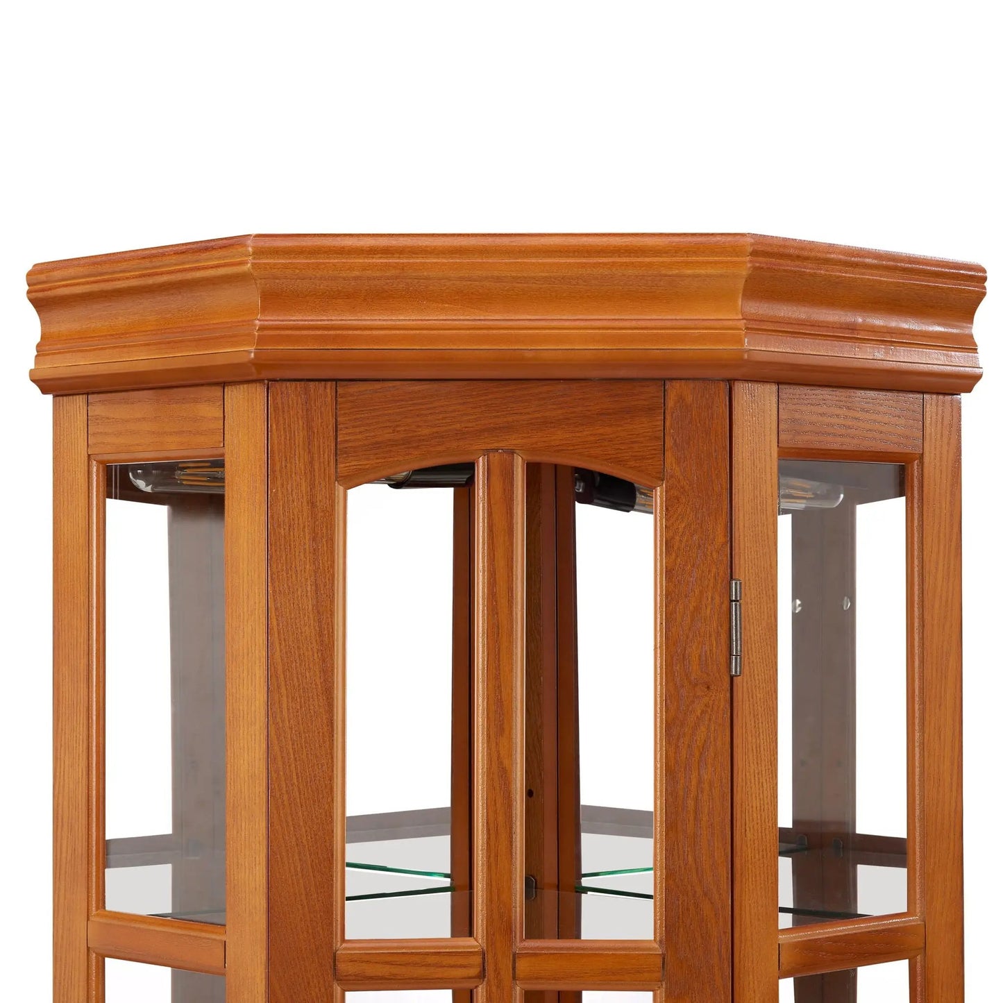 Corner Curio Cabinet with 5 Shelves and Lighting