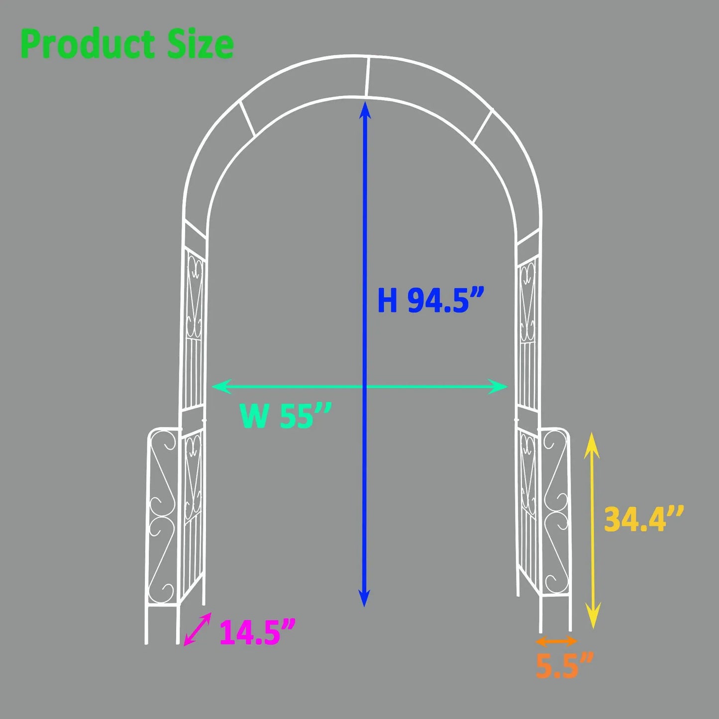 Metal Garden Arch Trellis for Climbing Roses