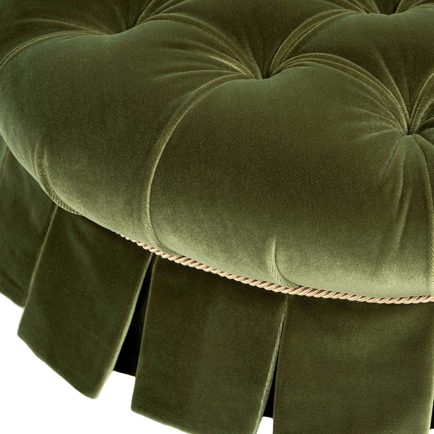 Roquefort 24.5in olive green velvet dog sofa bed tufted rope trim medium by HouseOfZazla on Tampa Home & Garden Store