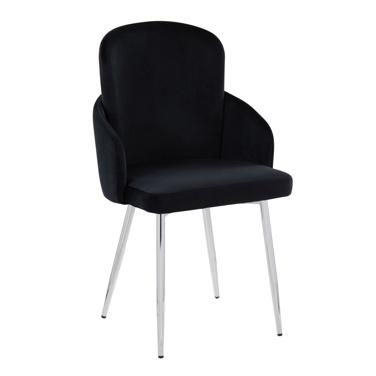 Contemporary Dining Chair Set of 2 with black upholstered seat and chrome legs HouseOfZazla on Tampa Home & Garden Store