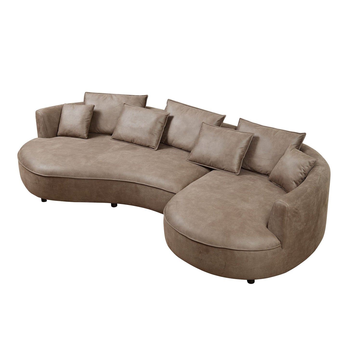 Modern Curved Sectional Sofa and the Wood Frame