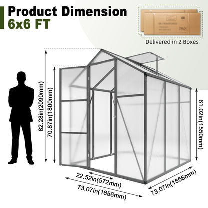 Windproof Greenhouse with Raised Base, black frame and polycarbonate panels by HouseOfZazla on Tampa Home & Garden Store