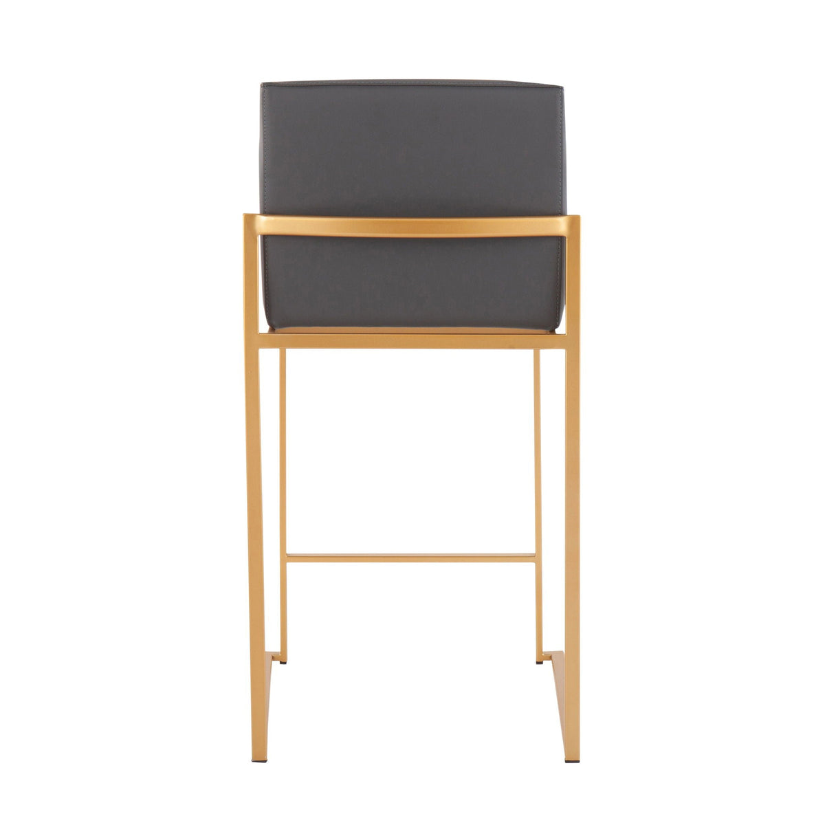 High back counter stool HouseOfZazla with upholstered dark gray seat and gold frame on Tampa Home & Garden Store