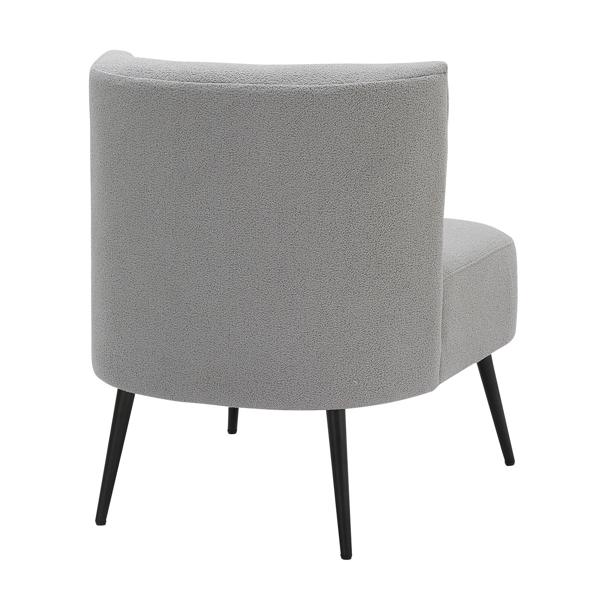 Fran Contemporary Slipper Chair with padded gray upholstery and black legs by HouseOfZazla on Tampa Home & Garden Store