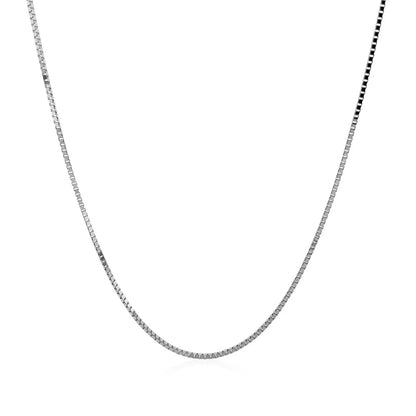 14k white gold classic box chain necklace 0.8mm Bids.com on Tampa Home & Garden Store