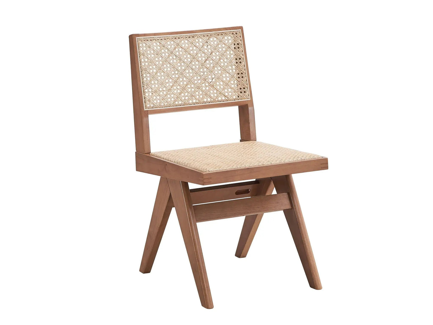 Velentina Rattan Side Chair Set of 2 in natural wood with woven cane back and seat on Tampa Home & Garden Store