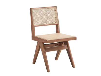 Velentina Rattan Side Chair Set of 2 - Natural woven back and wooden frame on Tampa Home & Garden Store
