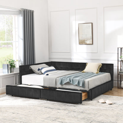 Mid-Century Upholstered Bed Frame and Backrest