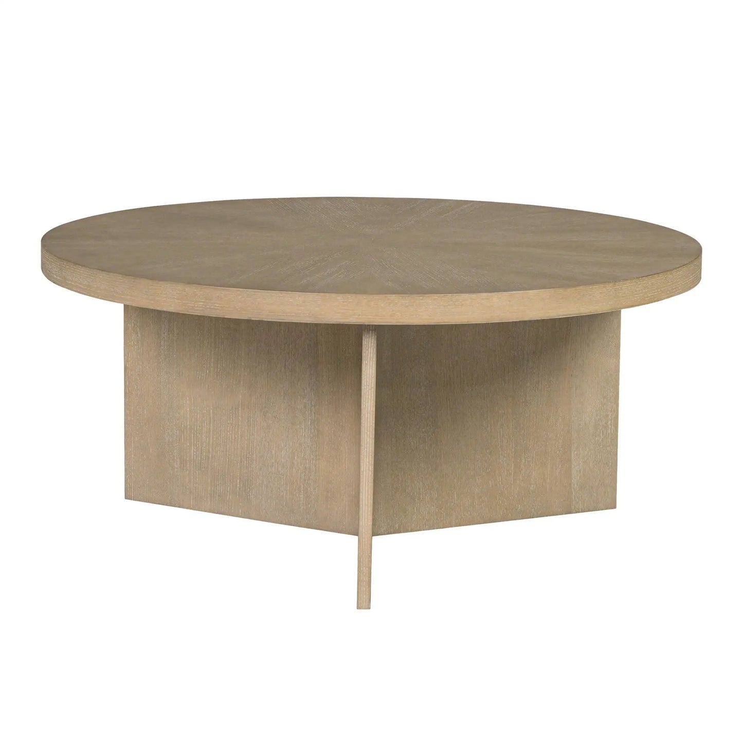 Round coffee table with solid veneer top in light oak, Unique Piece Furniture on Tampa Home & Garden Store