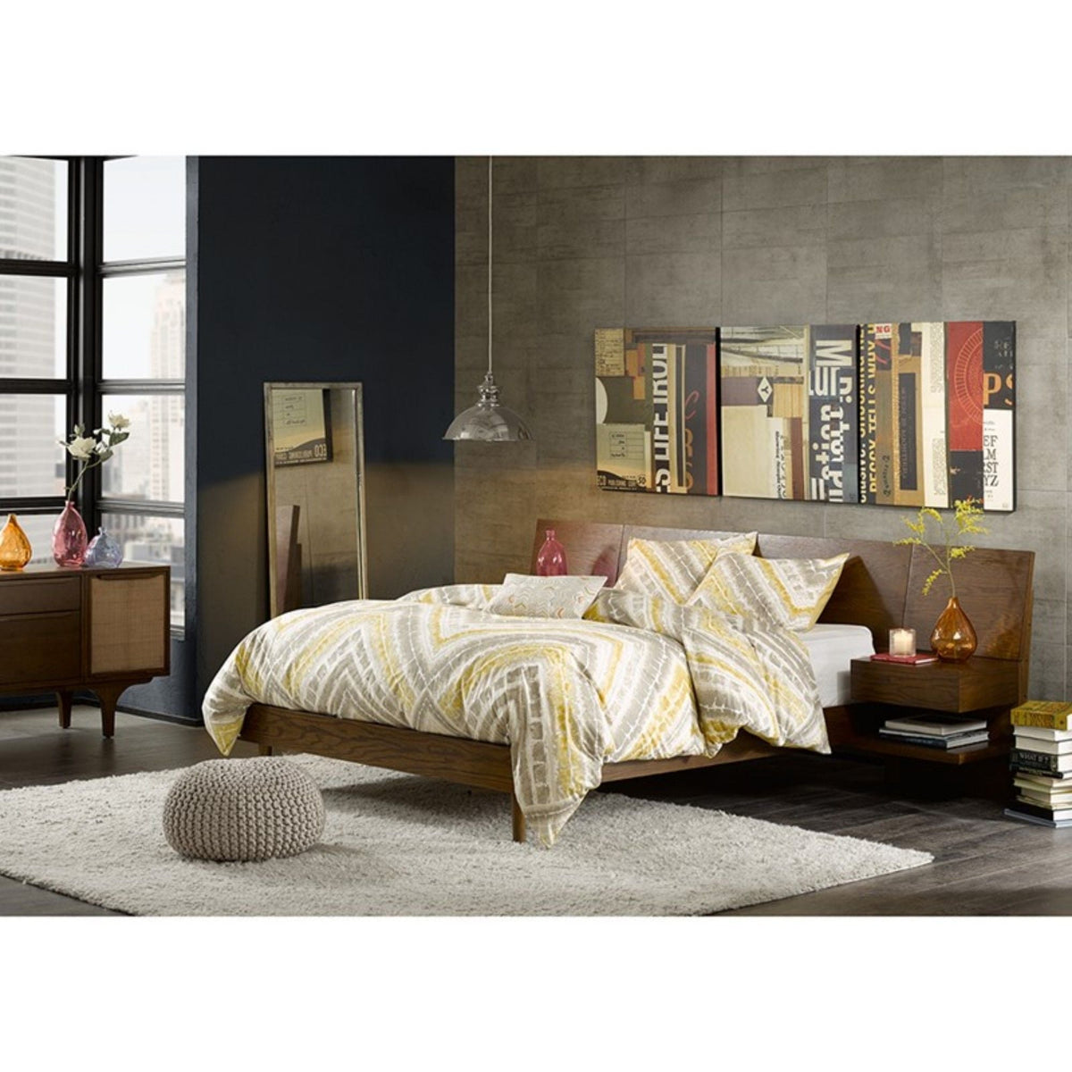 Queen size storage bed with attached nightstands and hidden storage in pecan by HouseOfZazla on Tampa Home & Garden Store