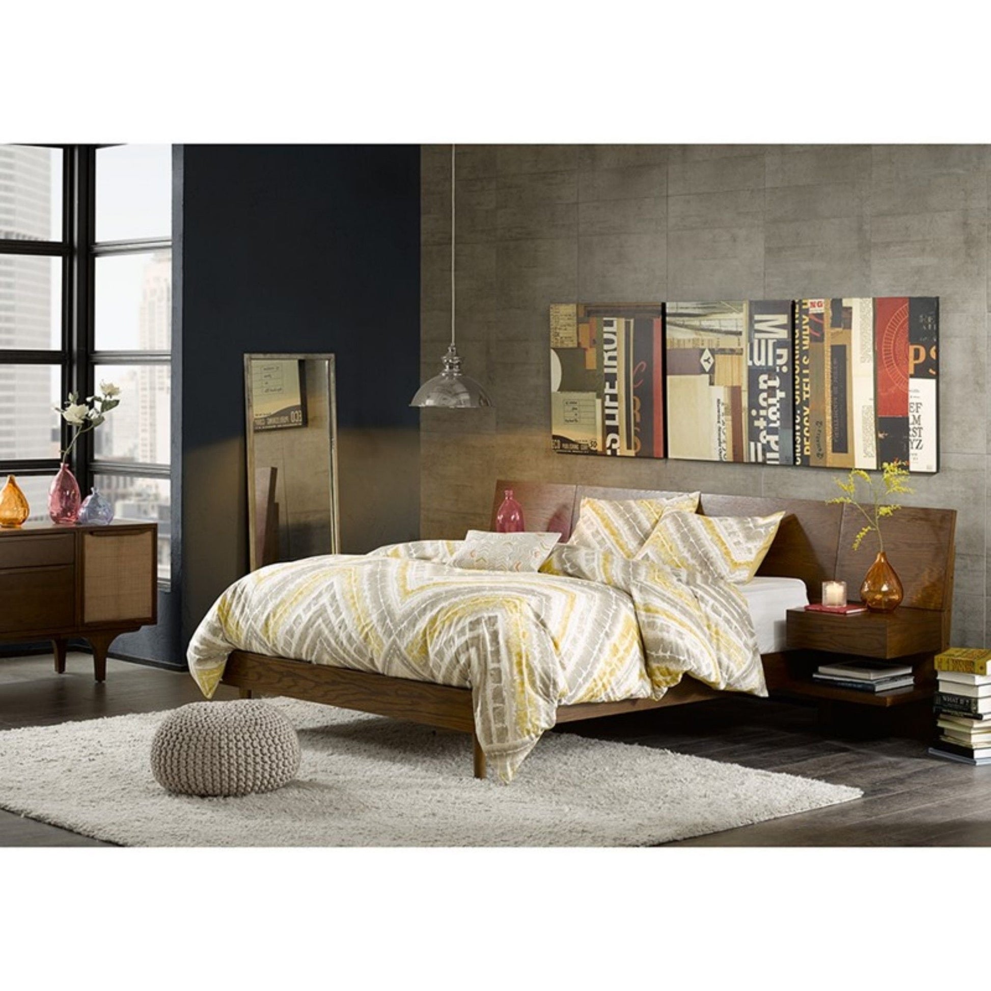 Queen size storage bed with attached nightstands and hidden storage in pecan by HouseOfZazla on Tampa Home & Garden Store