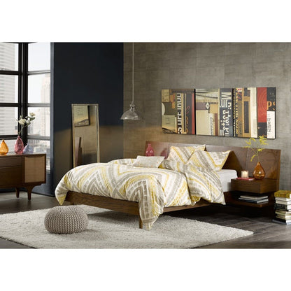 Queen size storage bed with attached nightstands and hidden storage in pecan by HouseOfZazla on Tampa Home & Garden Store