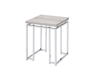 Chafik coffee table by HouseOfZazla gray wood top chrome legs on Tampa Home & Garden Store