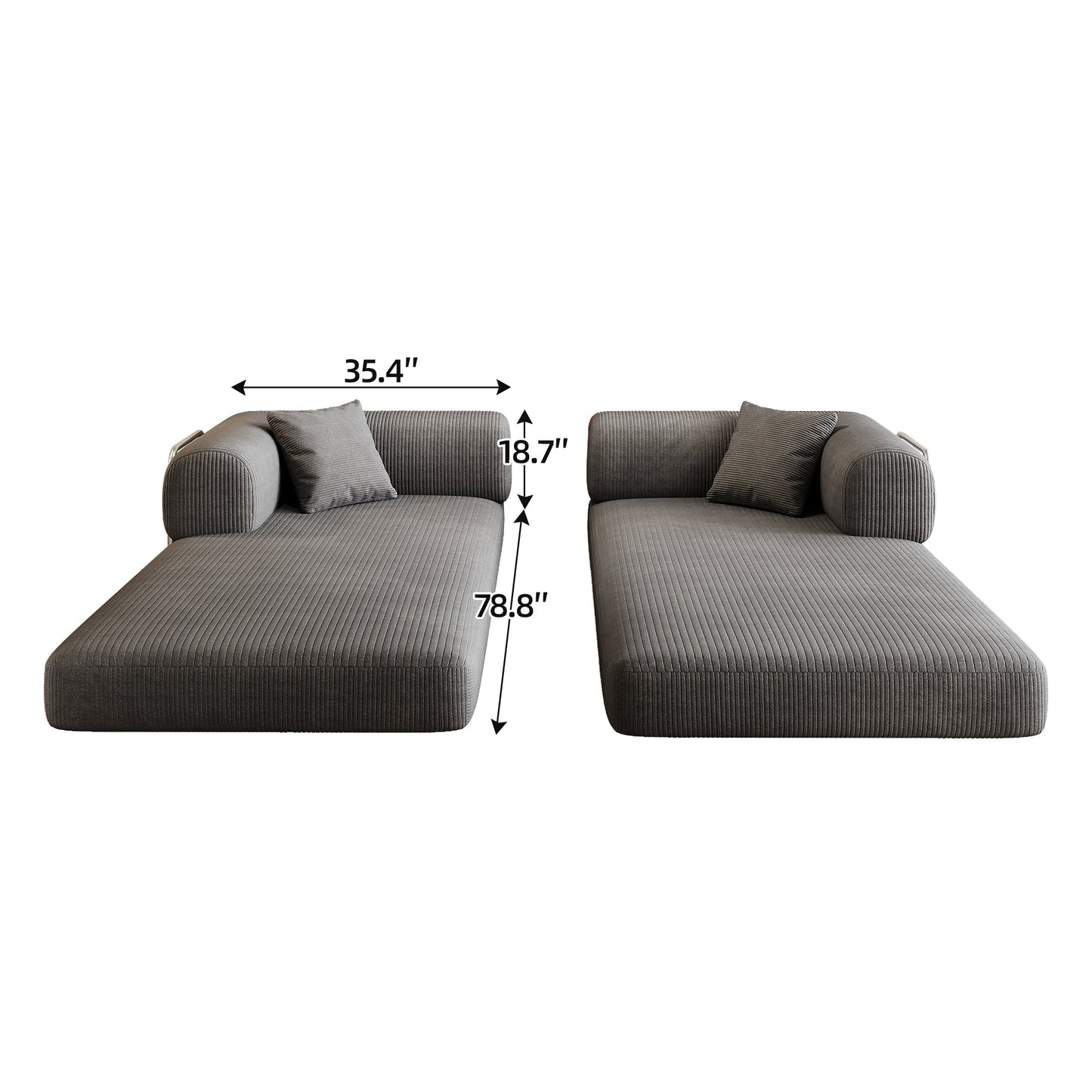 Premium Corduroy Sofa Bed and a Pillow Support