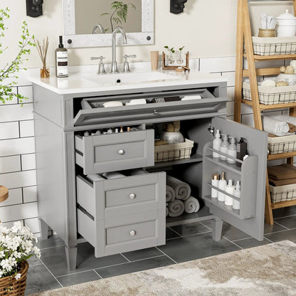 Bathroom Vanity With Top Sink and 2 Drawers
