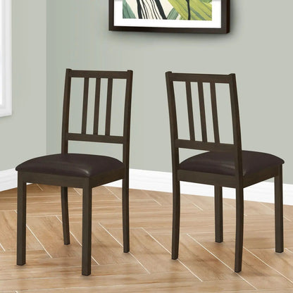 Dining chair set of 2 in dark brown wood with upholstered seats on Tampa Home & Garden Store