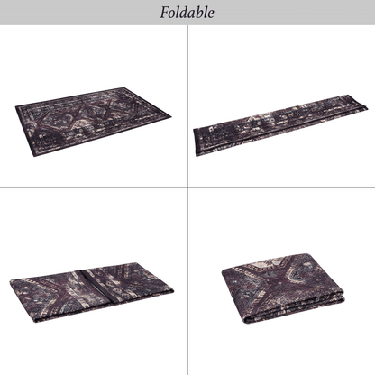 Area rugs burgundy washable 8x10 non-shedding polyester set of four HouseOfZazla on Tampa Home & Garden Store