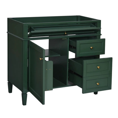 Bathroom vanity base in green with 2 drawers and a tip-out drawer by Unique Piece Furniture on Tampa Home & Garden Store