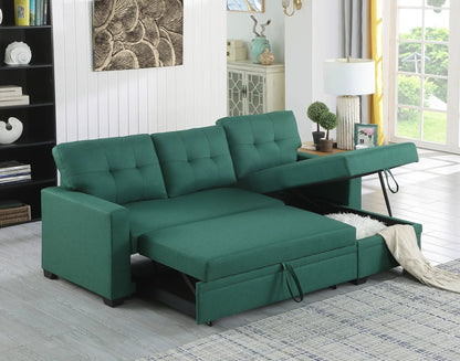 Sleeper sectional with chaise in emerald green by Unique Piece Furniture on Tampa Home & Garden Store