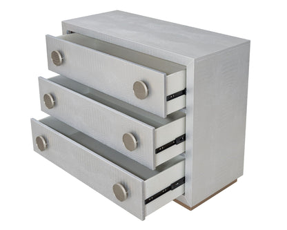 Anpu faux crocodile skin silver console cabinet with 4 drawers from HouseOfZazla accent tables on Tampa Home & Garden Store