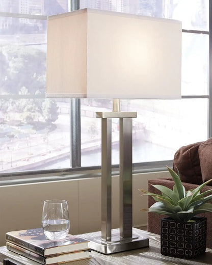 Aniela Metal Table Lamp Set of 2 Silver Finish