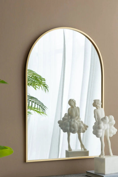Arched Wall Mirror With Metal Frame Living Room
