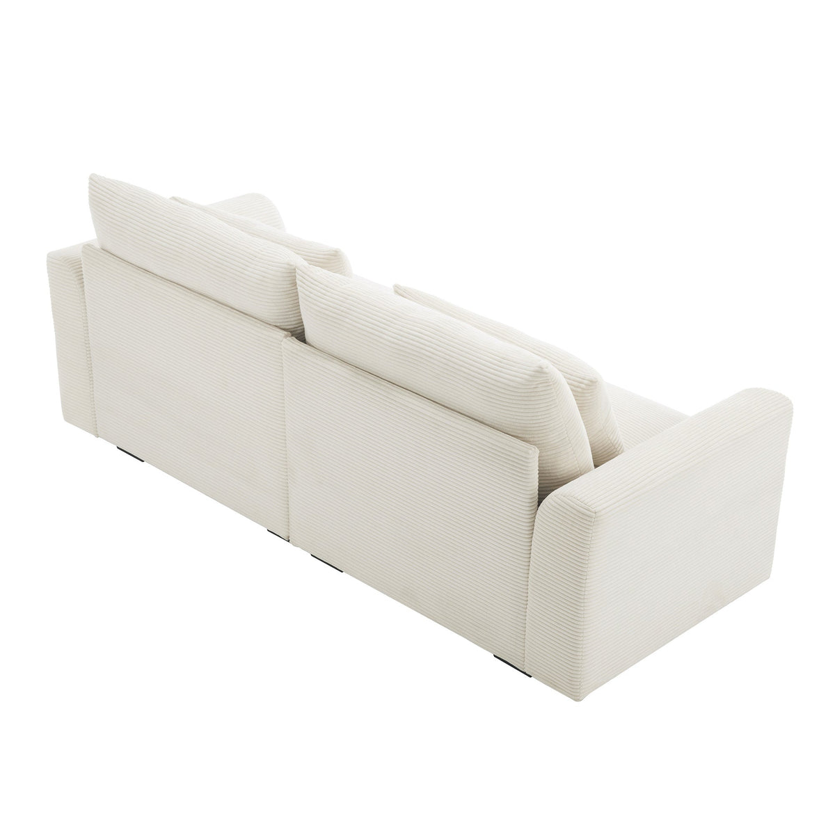 Beige Corduroy Sofa and Durable Daily Use Comfort